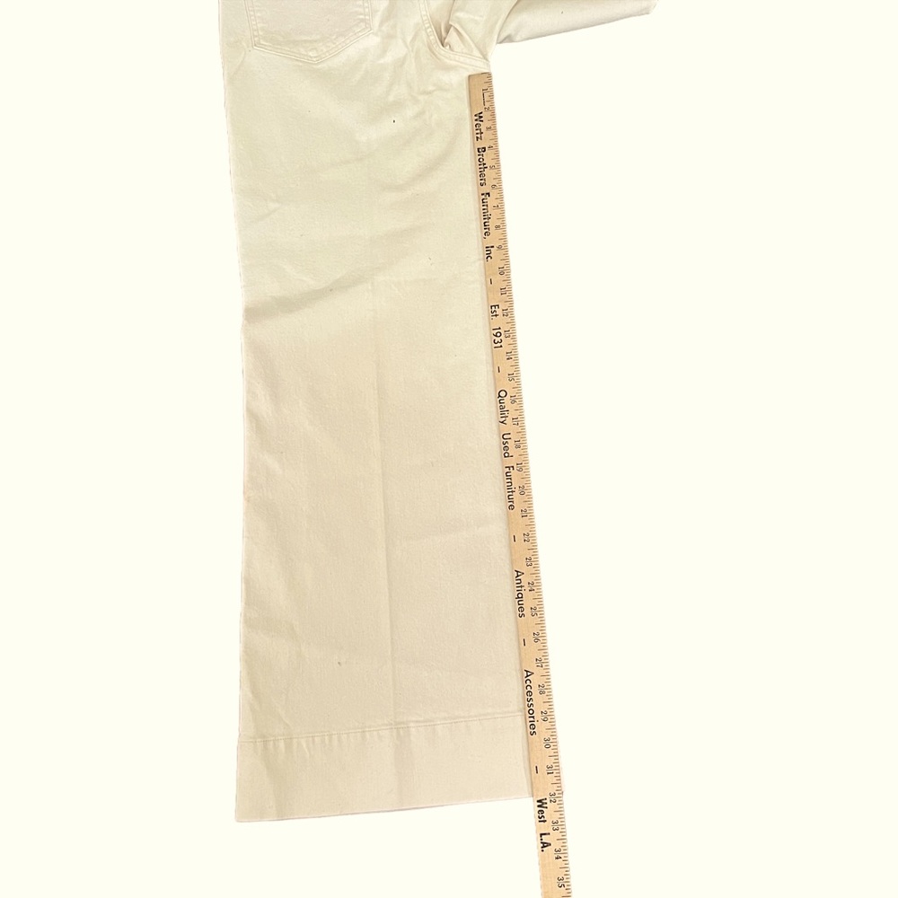J.CREW Wide Leg Trouser Jean Ivory New Women’s Size 30 Spring 22 Has Stretch - Picture 7 of 9